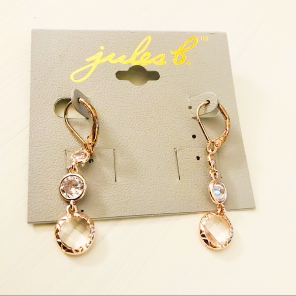 NWT JULES B Rose Gold-tone Drop Earrings